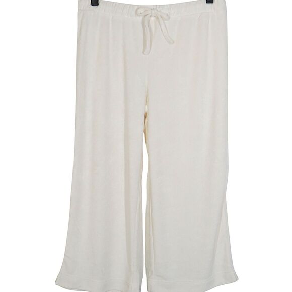 Andie Terry Cloth Resort Lounge Cropped Pants In Coconut Size Small - Picture 1 of 11